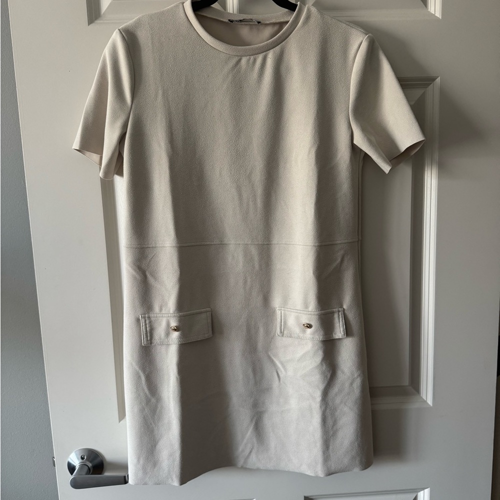Zara Beige Tunic Dress - small